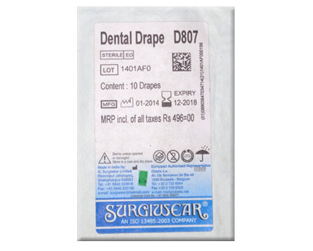 G Surgiwear Dental Drape