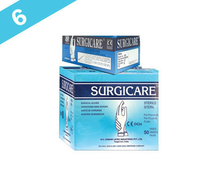 Surgicare Sterile Latex Powdered Surgical Gloves