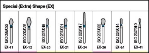 ORO FG DIAMOND BURS SPECIAL (EXTRA) SHAPE (EX) SERIES