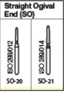 ORO FG DIAMOND BURS STRAIGHT OGIVAL END (SO) SERIES